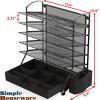 Simple Houseware 6-Tier Desk Document File Tray Organizer with Supplies Sliding Drawer, Black(Black)