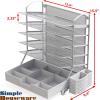 Simple Houseware 6-Tier Desk Document File Tray Organizer with Supplies Sliding Drawer, Black(Silver)