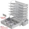 Simple Houseware 6-Tier Desk Document File Tray Organizer with Supplies Sliding Drawer, Black(Silver)