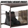 Simple Houseware 6-Tier Shoe Rack Storage Organizer w/Side Hanging Bag, Grey(Bronze)