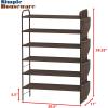 Simple Houseware 6-Tier Shoe Rack Storage Organizer w/Side Hanging Bag, Grey(Bronze)