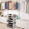 Simple Houseware 6-Tier Shoe Rack Storage Organizer w/Side Hanging Bag, Grey(Grey)