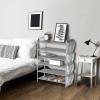 Simple Houseware 6-Tier Shoe Rack Storage Organizer w/Side Hanging Bag, Grey(Grey)