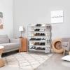 Simple Houseware 6-Tier Shoe Rack Storage Organizer w/Side Hanging Bag, Grey(Grey)