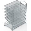 Simple Houseware 6-Tier Sliding File Organizer, Desk Letter Tray for Document and Mail Sorting, Black(Silver)