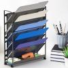 Simple Houseware 6-Tier Wall Mount Document Letter Tray Organizer, Black(Black)