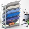 Simple Houseware 6-Tier Wall Mount Document Letter Tray Organizer, Black(Silver)