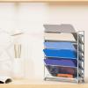 Simple Houseware 6-Tier Wall Mount Document Letter Tray Organizer, Black(Silver)