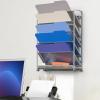 Simple Houseware 6-Tier Wall Mount Document Letter Tray Organizer, Black(Silver)