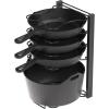 Simple Houseware 7 Adjustable Compartments Pot and Pan Organizer Rack Lid Holder, Chrome(Black)