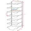 Simple Houseware 7 Adjustable Compartments Pot and Pan Organizer Rack Lid Holder, Chrome(Chrome)