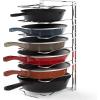 Simple Houseware 7 Adjustable Compartments Pot and Pan Organizer Rack Lid Holder, Chrome(Chrome)