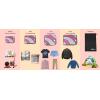 Simple Houseware 8-Set Packing Cubes for Travel, Luggage Organizer with Laundry Bag, Shoe Bag & Clear Pocket Label, Blue(Pink)