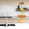 Simple Houseware Adjustable Metal Hanging Fruit Basket, Oblate, Black, 11″ W x 11″ L x 30″ H(Black)