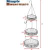 Simple Houseware Adjustable Metal Hanging Fruit Basket, Oblate, Black, 11″ W x 11″ L x 30″ H(Black)