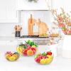 Simple Houseware Adjustable Metal Hanging Fruit Basket, Oblate, Black, 11″ W x 11″ L x 30″ H(Chrome)