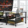 Simple Houseware Chrome Metal Stackable Storage Rack, 16.75 in L x 10.8 in W x 10.25 in H(Black)