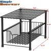 Simple Houseware Chrome Metal Stackable Storage Rack, 16.75 in L x 10.8 in W x 10.25 in H(Black)