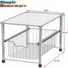 Simple Houseware Chrome Metal Stackable Storage Rack, 16.75 in L x 10.8 in W x 10.25 in H(Chrome)