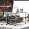 Simple Houseware Chrome Metal Stackable Storage Rack, 16.75 in L x 10.8 in W x 10.25 in H(Chrome)