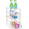 Simple Houseware Chrome Metal Stackable Storage Rack, 16.75 in L x 10.8 in W x 10.25 in H(White)