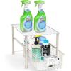 Simple Houseware Chrome Metal Stackable Storage Rack, 16.75 in L x 10.8 in W x 10.25 in H(White)