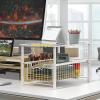 Simple Houseware Chrome Metal Stackable Storage Rack, 16.75 in L x 10.8 in W x 10.25 in H(White)