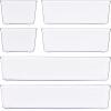 Simple Houseware Clear Drawer Organizer for Office Bin Desk Storage, Assorted Size, 6 Packs(Assorted/Large)