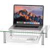 Simple Houseware Clear Glass Computer Monitor Stand Riser with Drawer