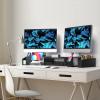 Simple Houseware Desk Dual Monitor Stand Riser with Drawer, Black(Black)