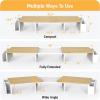 Simple Houseware Desk Dual Monitor Stand Riser with Drawer, Black(Oak)
