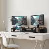 Simple Houseware Desk Dual Monitor Stand Riser with Drawer, Black(Rustic Brown)