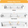 Simple Houseware Desk Dual Monitor Stand Riser with Drawer, Black(White)