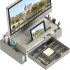 Simple Houseware Desk Monitor Stand Riser with Adjustable Organizer tray, Black(Maple)