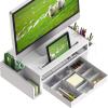 Simple Houseware Desk Monitor Stand Riser with Adjustable Organizer tray, Black(White)