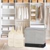Simple Houseware Double Bin Laundry Hamper with Braided Handles, and Removable Laundry Bags/Lid, Gray