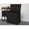 Simple Houseware Double Laundry Hamper with Lid and Removable Bags, Black(Black)