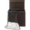 Simple Houseware Double Laundry Hamper with Lid and Removable Bags, Black(Brown)