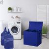 Simple Houseware Double Laundry Hamper with Lid and Removable Bags, Black(Dark Blue)