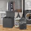 Simple Houseware Double Laundry Hamper with Lid and Removable Bags, Black(Dark Grey)
