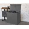 Simple Houseware Double Laundry Hamper with Lid and Removable Bags, Black(Dark Grey)