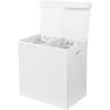 Simple Houseware Double Laundry Hamper with Lid and Removable Bags, Black(White)
