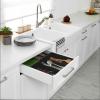 Simple Houseware Drawer Organizer Tray with 9 Adjustable Compartments, Black(Black)