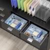 Simple Houseware Drawer Organizer Tray with 9 Adjustable Compartments, Black(Blue)