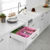 Simple Houseware Drawer Organizer Tray with 9 Adjustable Compartments, Black(Pink)