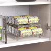 Simple Houseware Dual Row Front Loading Can Dispenser, Chrome(Chrome)