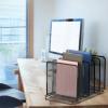 Simple Houseware Expandable 5 Section Upright File Sorter Organizer, Silver(Black)