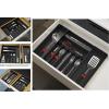 Simple Houseware Expandable Kitchen Drawer Flatware Organizer, Black/Gray(Back)