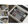 Simple Houseware Expandable Kitchen Drawer Flatware Organizer, Black/Gray(Black/Gray)