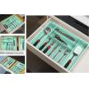 Simple Houseware Expandable Kitchen Drawer Flatware Organizer, Black/Gray(Turquoise)